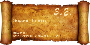 Supper Ervin névjegykártya